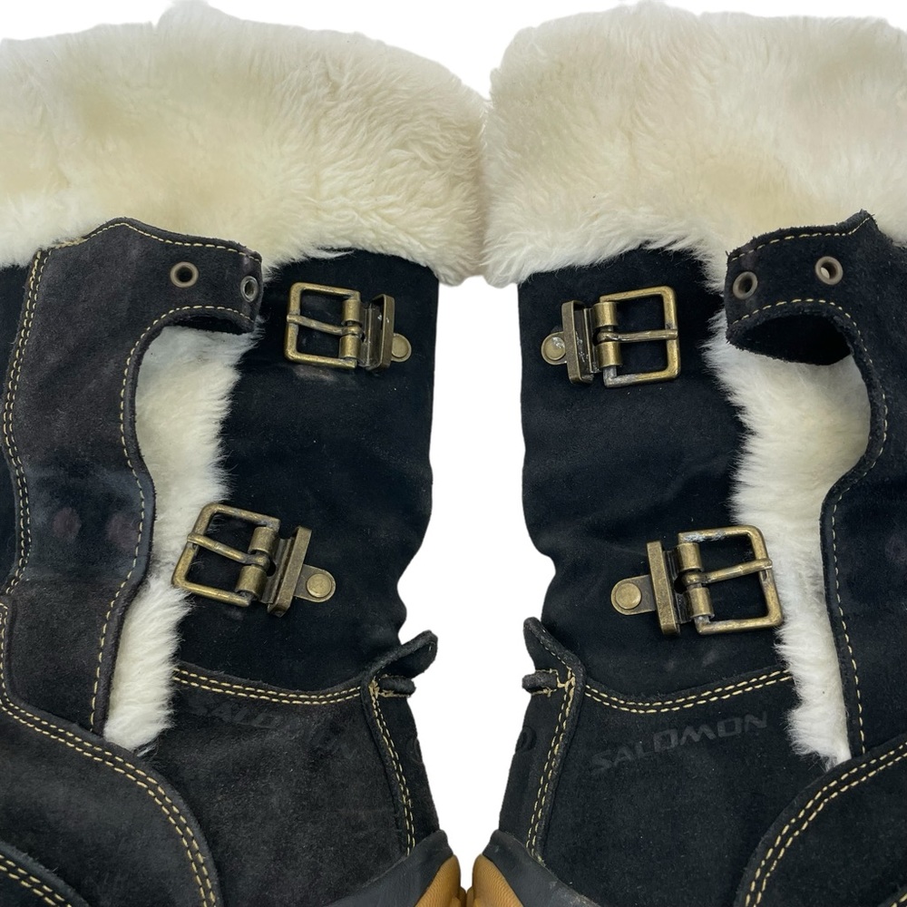 Salomon Lhasa Suede & Fur Boots 9 Black - Picture 16 of 16